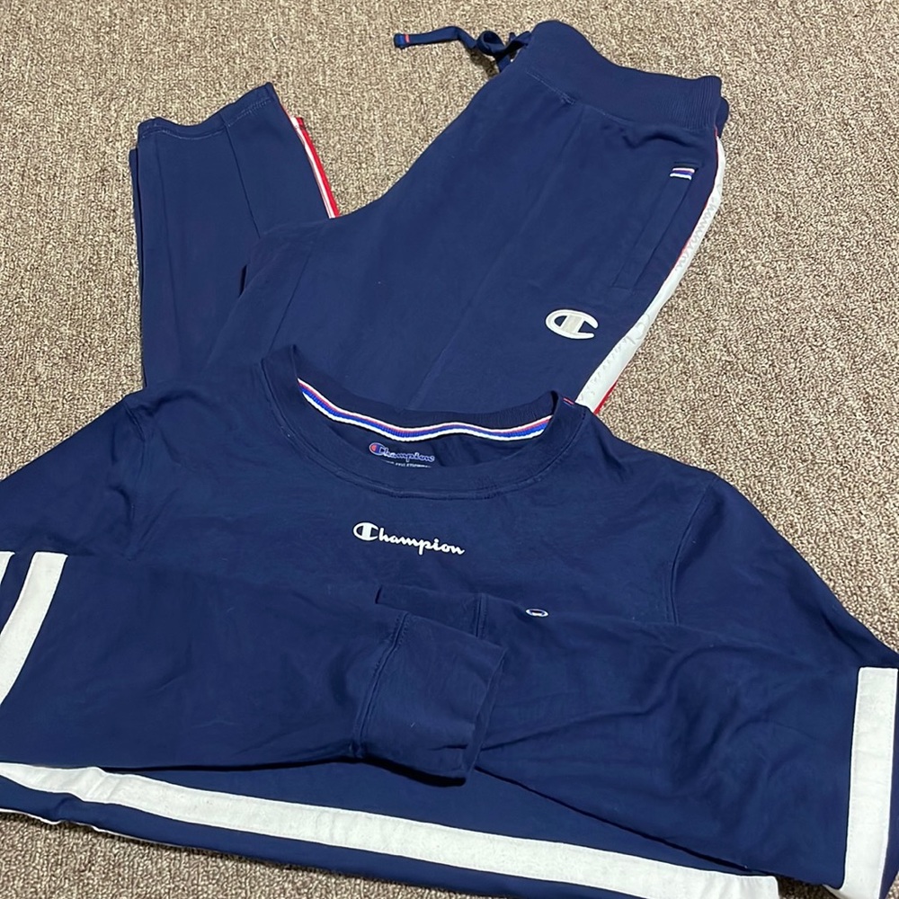 Champion Navy Blue Jogger Set in Small
